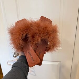 Jeffery Campbell Feather Slides